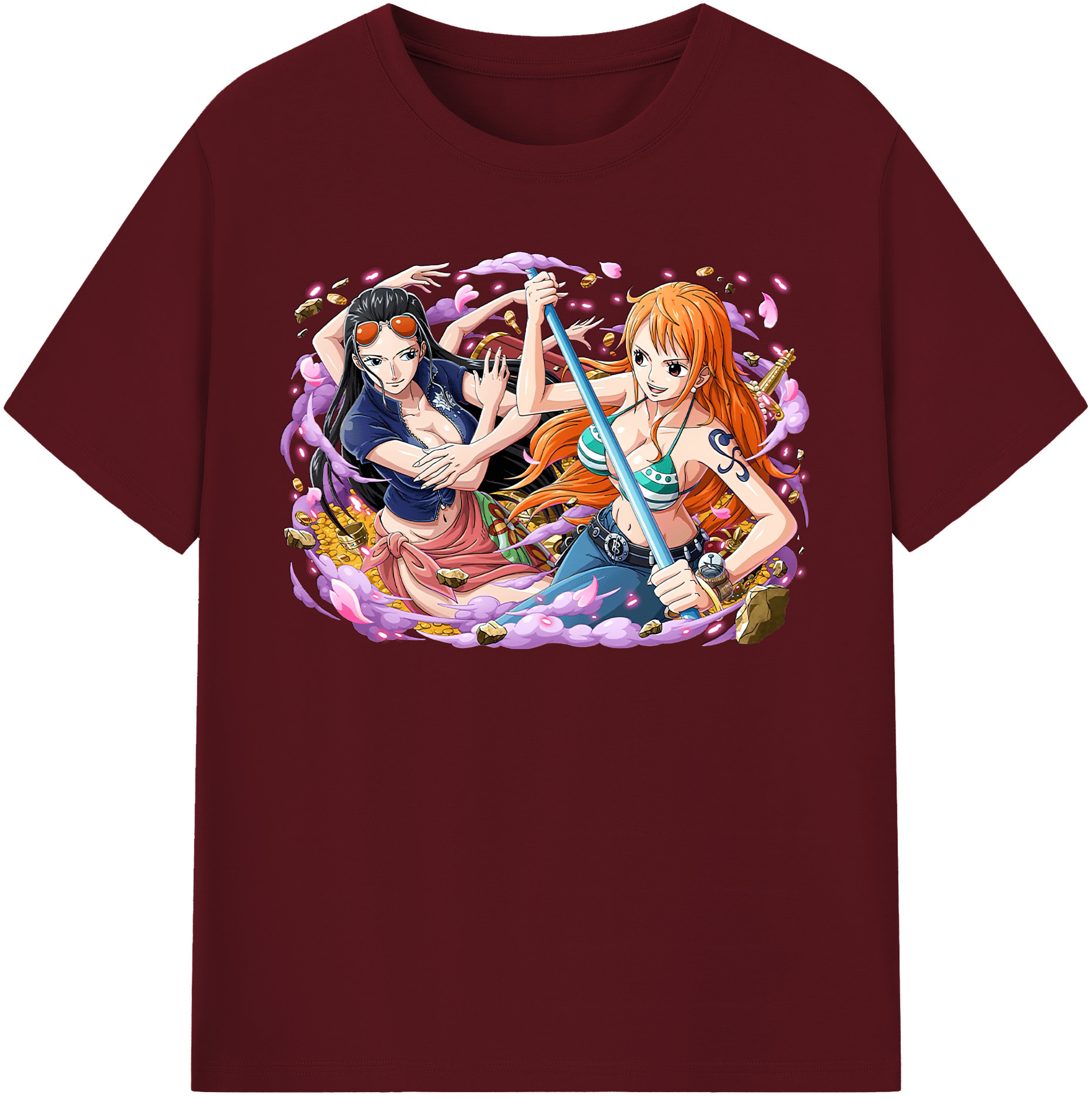 ワンピース ニコ・ロビン ONE PIECE Nico Robin 綿100％半袖Tシャツ（フロントプリント）